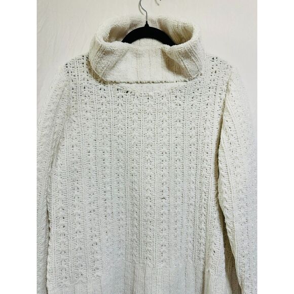 Liz & Co. Women's White Cowl Neck Loose Knit Soft and Comfy Sweater Size XL - Picture 2 of 4